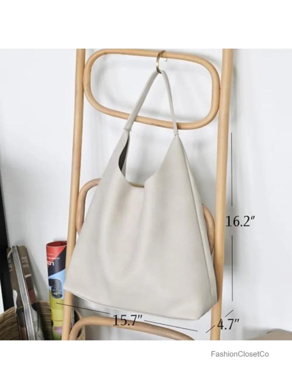 Soft Vegan Leather Slouchy Hobo Shoulder Bag Tote Purse